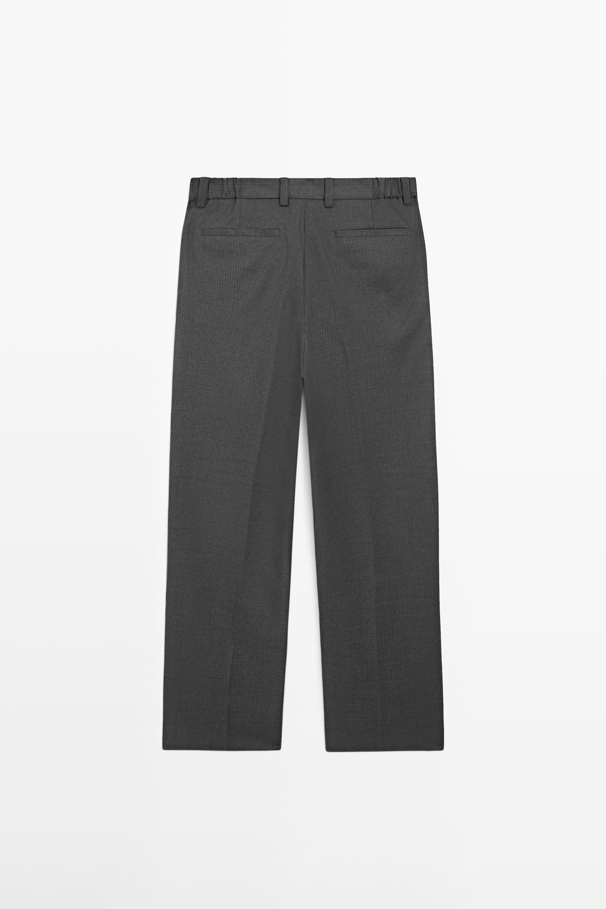 Wool blend darted trousers